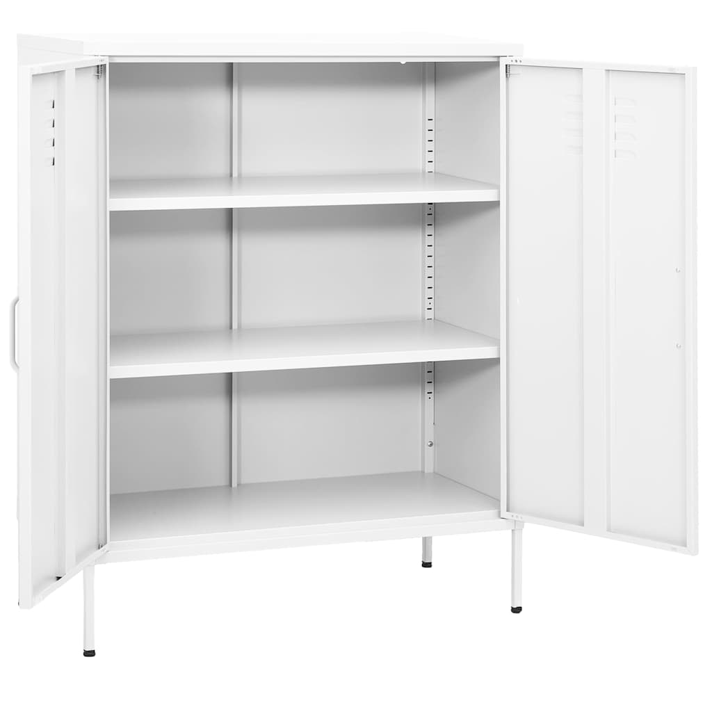 Vidaxl opbergkast 80x35x101,5 cm staal wit