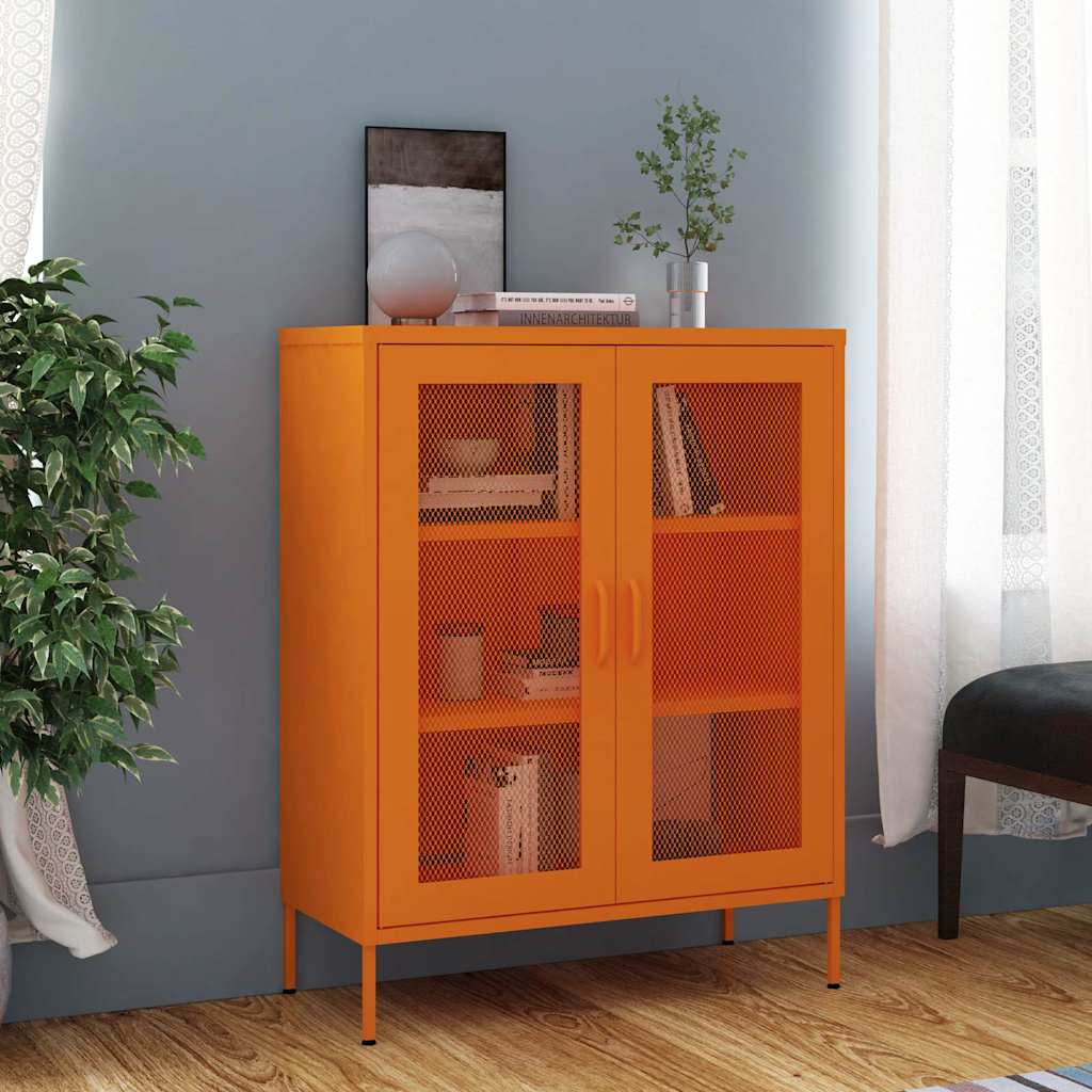 Vidaxl opbergkast 80x35x101,5 cm staal oranje