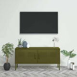 Vidaxl tv-meubel 105x35x50 cm staal olijfgroen