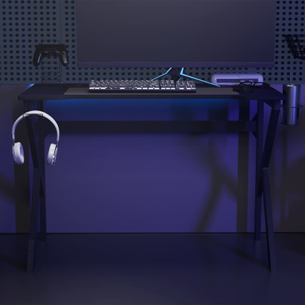 Vidaxl gamingbureau met k-vormige poten 110x60x75 cm zwart