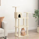 Vidaxl Cat Scratching Post med sisal skrabe poster 118,5 cm creme -farvet