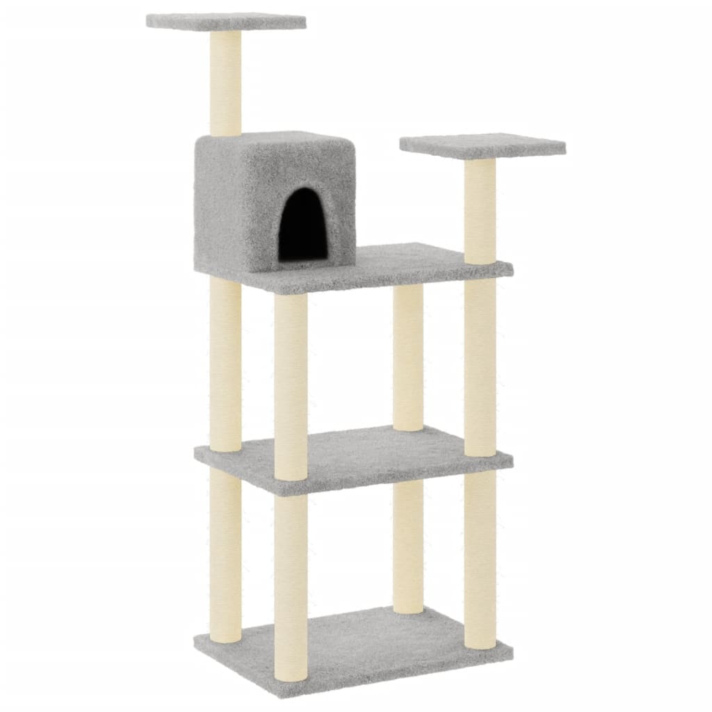 Vidaxl Cat Scratching Post med sisal skrabende stillinger 118,5 cm lysegrå