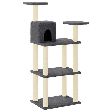 Vidaxl Cat Scratching Post med sisal skrabe stolper 118,5 cm mørkegrå