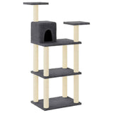 Vidaxl Cat Scratching Post med sisal skrabe stolper 118,5 cm mørkegrå