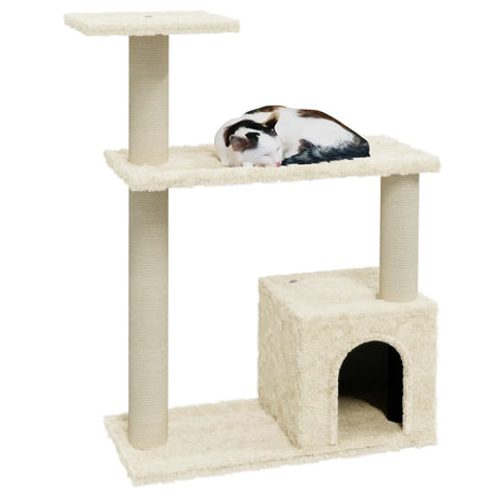 Vidaxl Cat Scratching Post med sisal skrabe stolper 70 cm creme -farvet