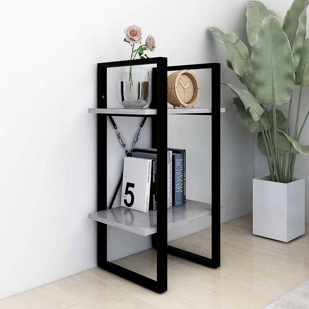 Vidaxl boekenkast met 2 schappen 40x30x70 cm bewerkt hout betongrijs