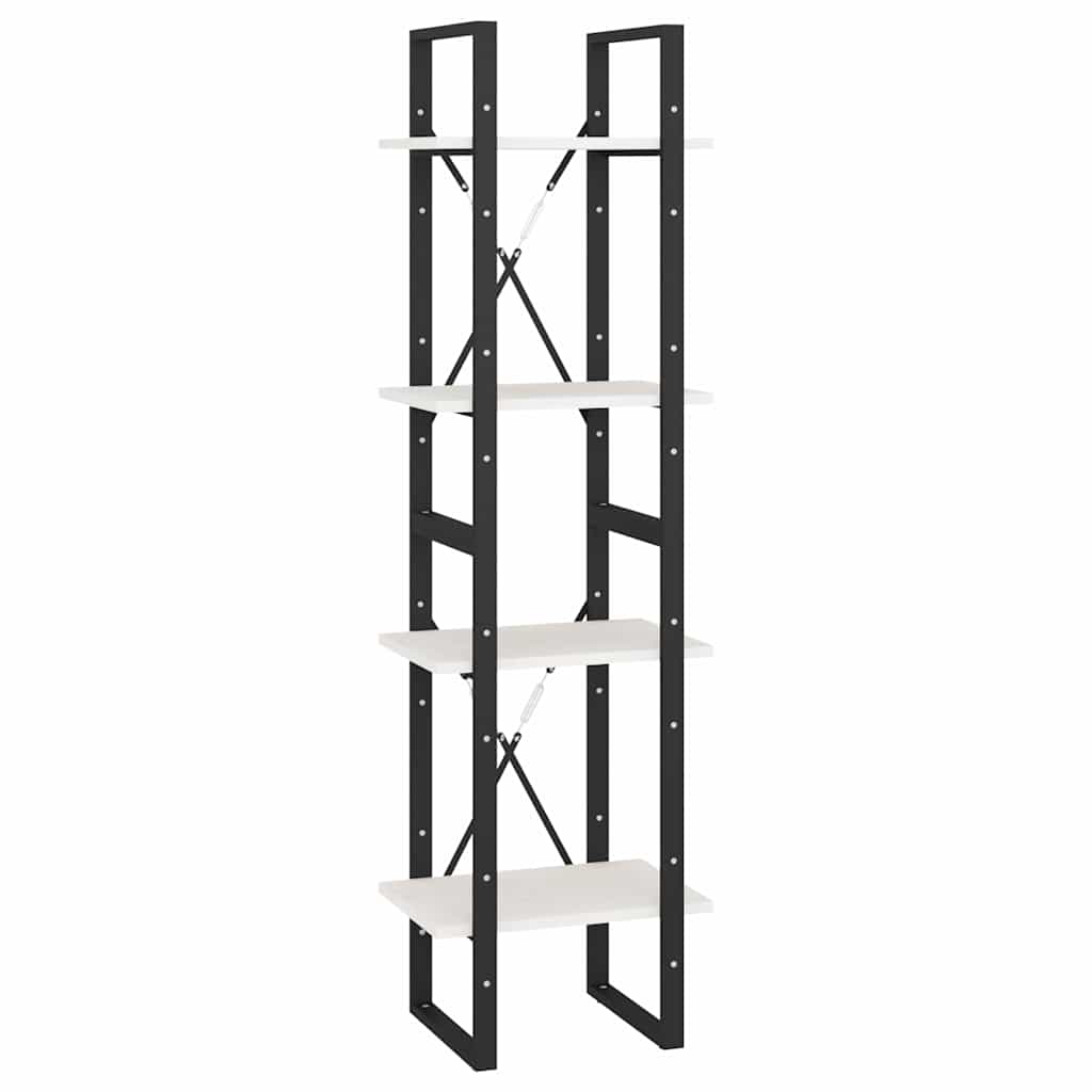 Vidaxl boekenkast met 4 schappen 40x30x140 cm massief grenenhout wit