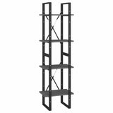 Vidaxl boekenkast met 4 schappen 40x30x140 cm massief grenenhout grijs
