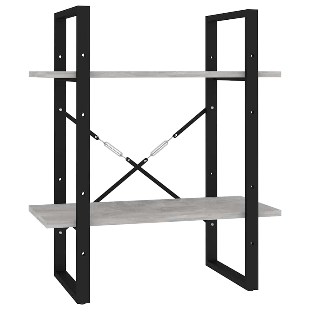 Vidaxl boekenkast met 2 schappen 60x30x70 cm bewerkt hout betongrijs