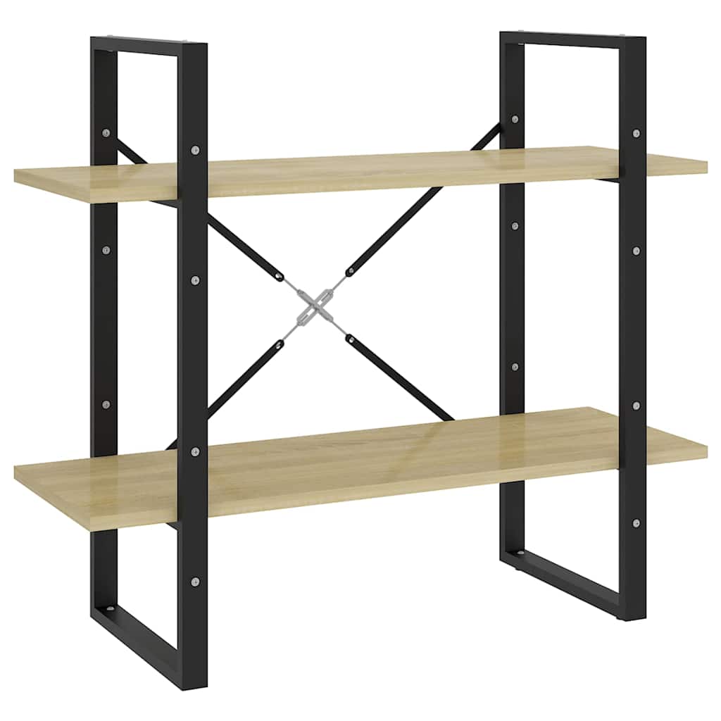 Vidaxl boekenkast met 2 schappen 80x30x70 cm spaanplaat sonoma eiken