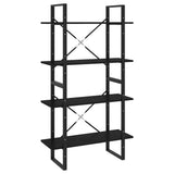 Vidaxl boekenkast met 4 schappen 80x30x140 cm massief grenenhout zwart