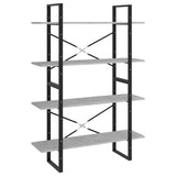 Vidaxl boekenkast met 4 schappen 40x24x142 cm bewerkt hout betongrijs