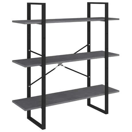 Vidaxl boekenkast met 3 schappen 100x30x105 cm grenenhout grijs