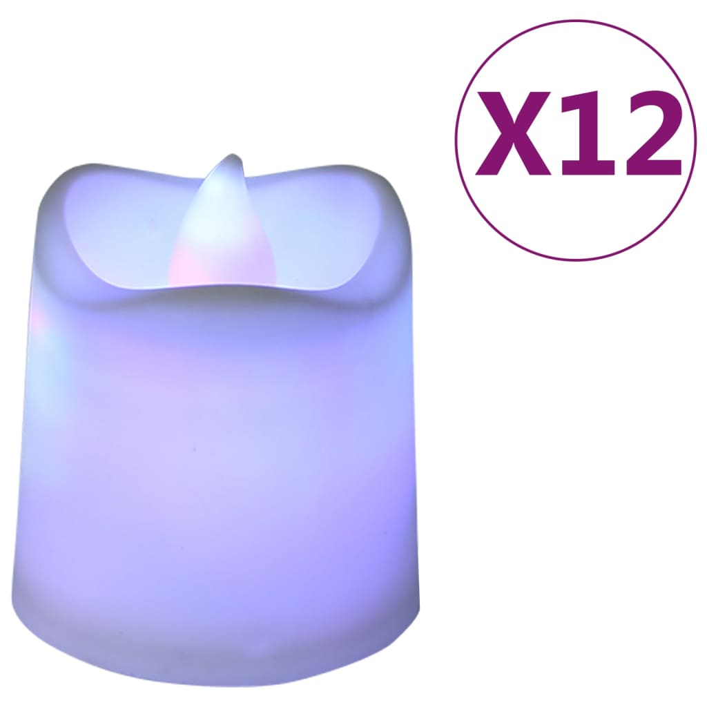 Vidaxl Tealights 12 st førte Flameless Electric Multi -Folored