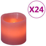 Vidaxl -stearinlys 24 st førte varm hvidt