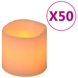 Vidaxl stearinlys 50 st førte varm hvidt