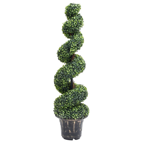 Vidaxl kunstig plante med pot buxus spiral 117 cm grøn