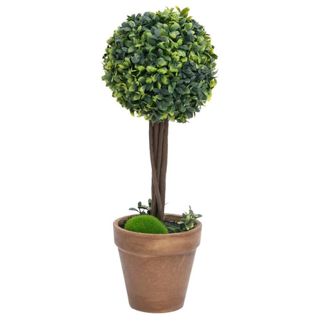 Vidaxl kunstige planter med potte 2 stk buksbom kugleformation 41 cm grøn