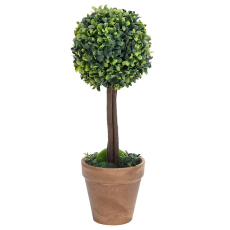 Vidaxl kunstige planter med potte 2 stk buksbom kugleformation 41 cm grøn