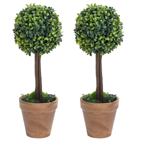 Vidaxl kunstige planter med pot 2 St Boxwood Sfærisk dannelse 56 cm grøn