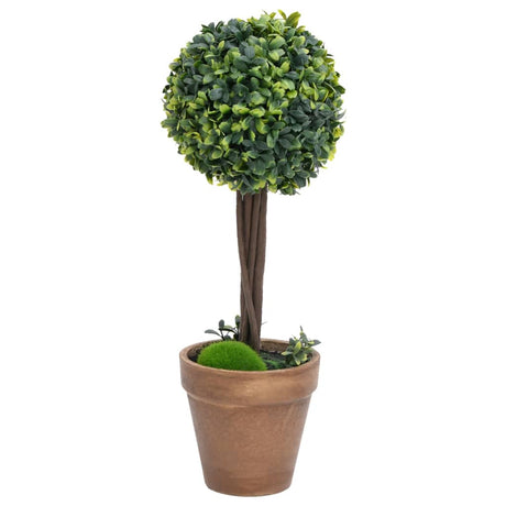 Vidaxl kunstige planter med pot 2 St Boxwood Sfærisk dannelse 56 cm grøn