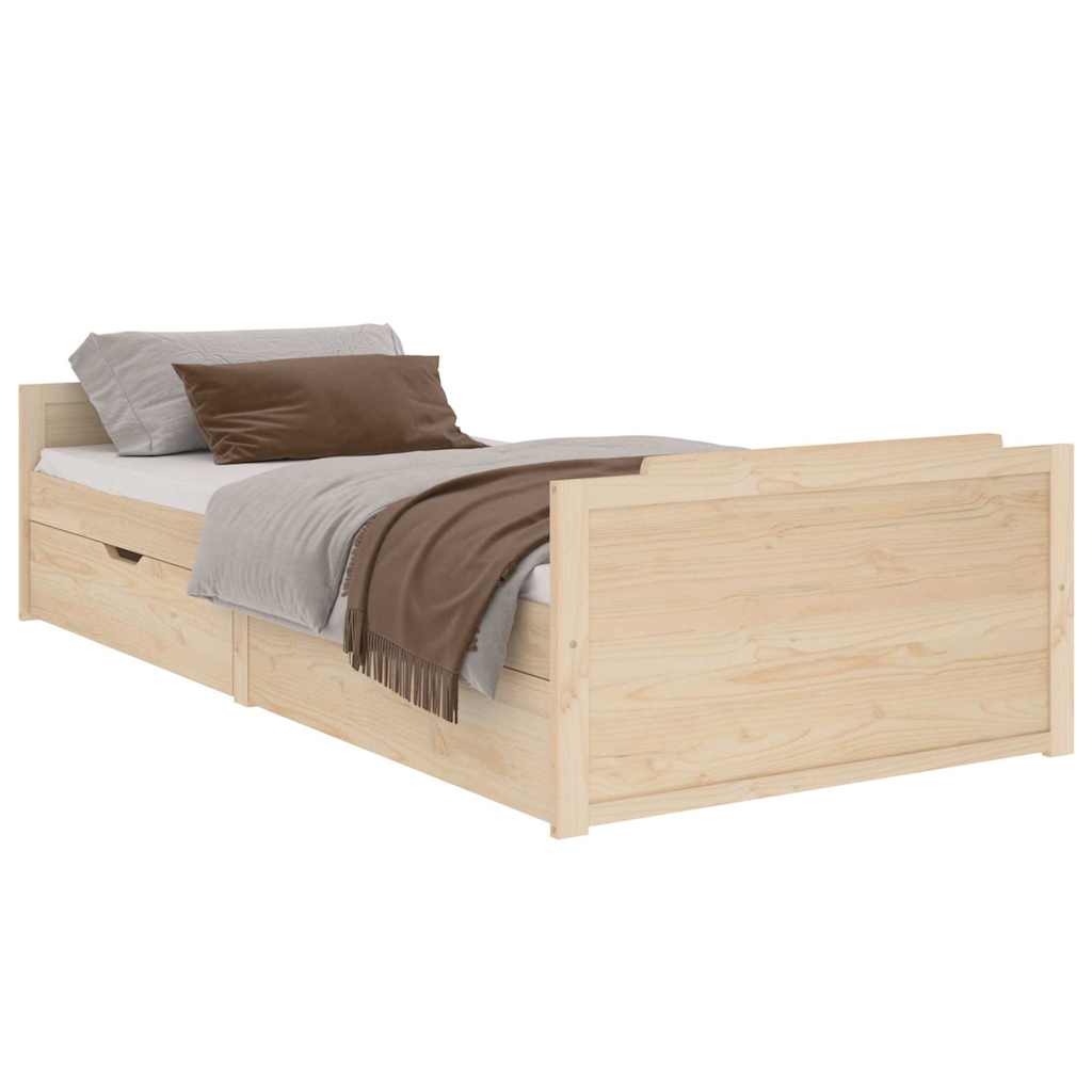 Vidaxl bedframe met lades massief grenenhout 90x200 cm