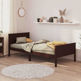 Vidaxl bedframe massief grenenhout donkerbruin 100x200 cm