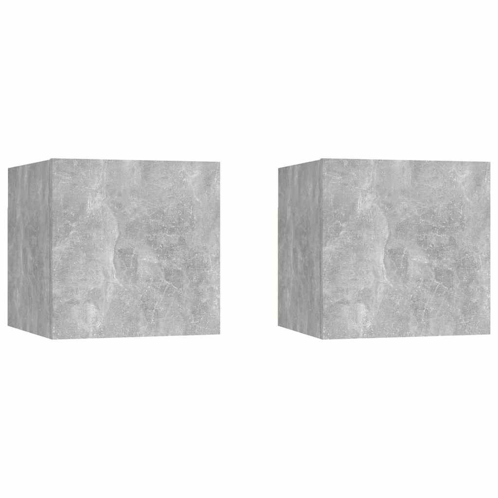 Vidaxl nachtkastjes 2 st 30,5x30x30 cm spaanplaat betongrijs