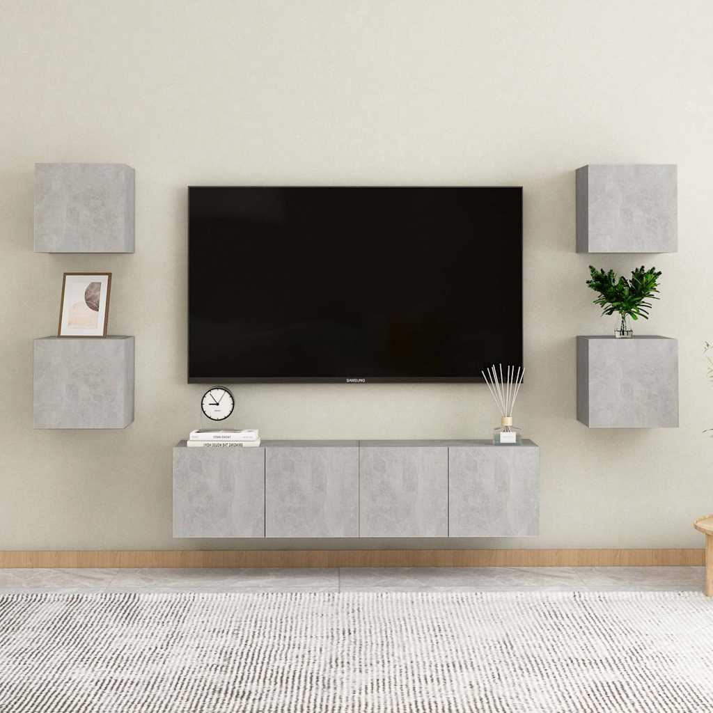 Vidaxl nachtkastjes 2 st 30,5x30x30 cm spaanplaat betongrijs