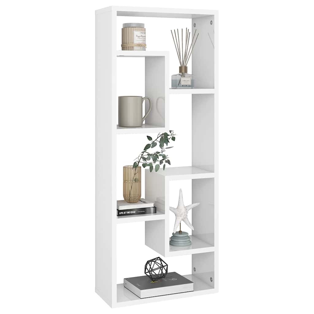 Vidaxl wandschap 36x16x90 cm bewerkt hout hoogglans wit
