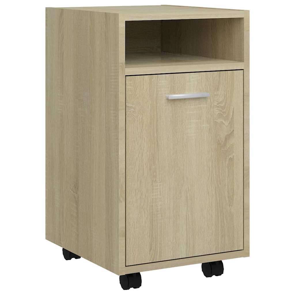 Vidaxl bijzetkast met wielen 33x38x60 cm bewerkt hout sonoma eiken