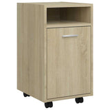 Vidaxl bijzetkast met wielen 33x38x60 cm bewerkt hout sonoma eiken