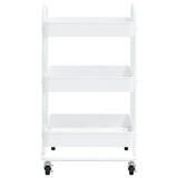 Vidaxl trolley 3-laags 43x34x79 cm staal wit