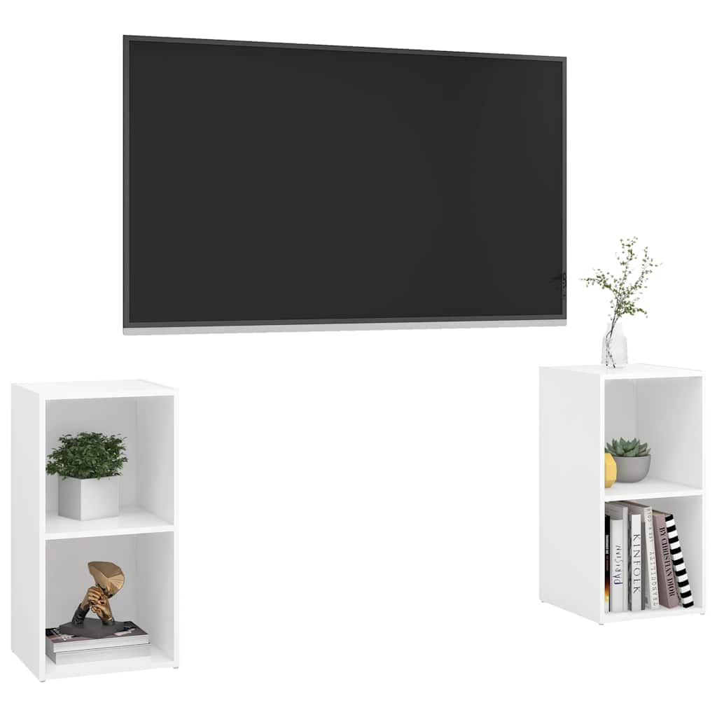 Vidaxl tv-meubelen 2 st 72x35x36,5 cm bewerkt hout wit