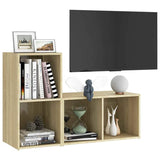 Vidaxl tv-meubelen 2 st 72x35x36,5 cm bewerkt hout sonoma eikenkleurig
