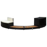 Vidaxx Spa Surround Poly Rattan og Solid Acacia Wood Black