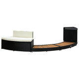 Vidaxx Spa Surround Poly Rattan og Solid Acacia Wood Black