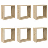 Vidaxl wandschappen kubus 6 st 30x15x30 cm sonoma eikenkleurig