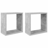 Vidaxl wandschappen kubus 2 st 30x15x30 cm betongrijs