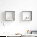 Vidaxl wandschappen kubus 2 st 30x15x30 cm betongrijs