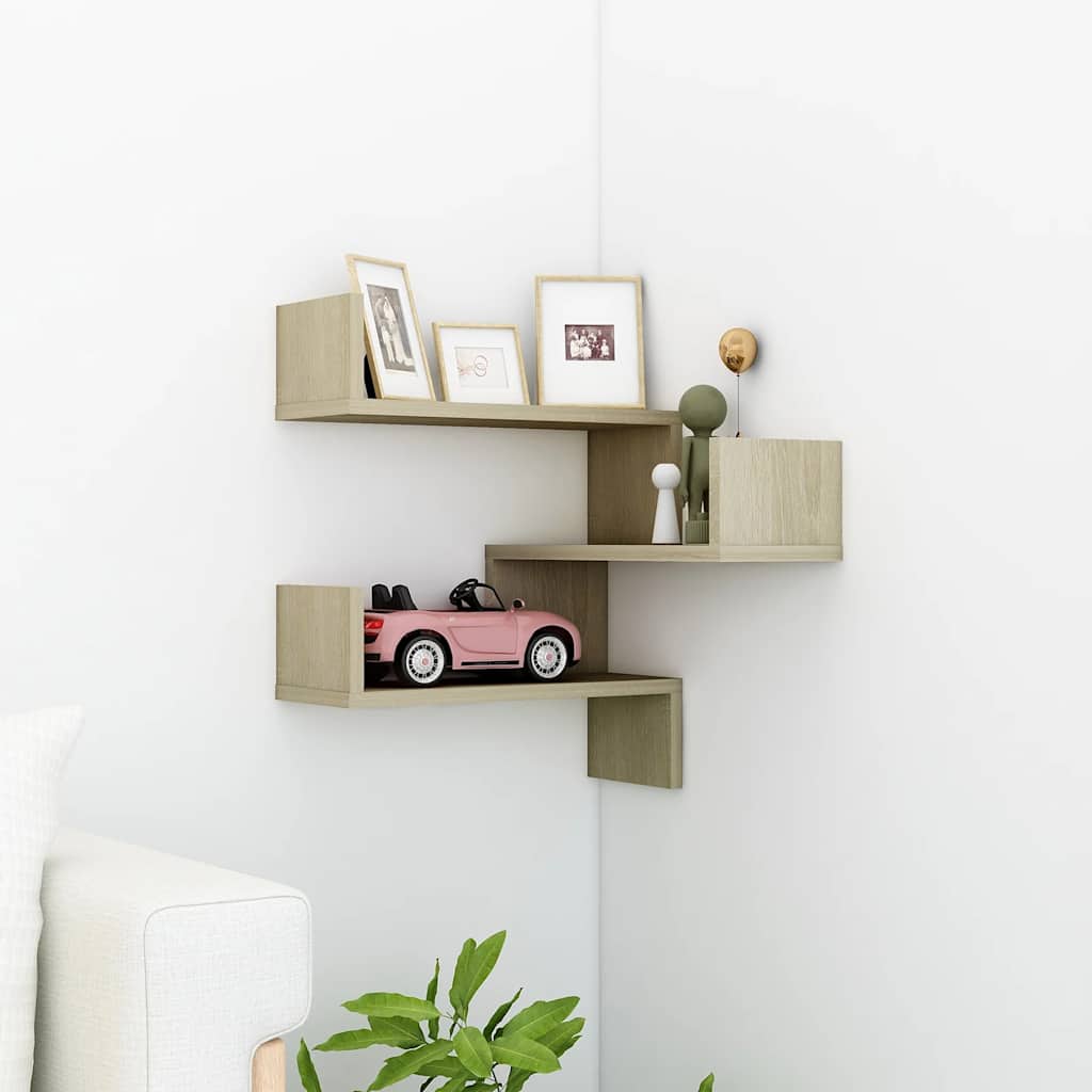 Vidaxl hoekwandschap 40x40x50 cm bewerkt hout sonoma eikenkleurig