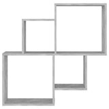 Vidaxl wandschap kubus 80x15x78,5 cm bewerkt hout betongrijs