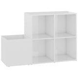 Vidaxl Storage Cabinet 105x35.5x70 cm Property Wood High Gloss White