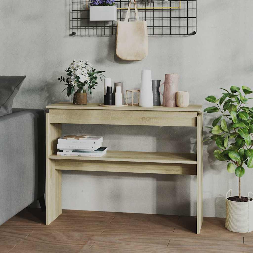 Vidaxl wandtafel 102x30x80 cm bewerkt hout sonoma eikenkleurig