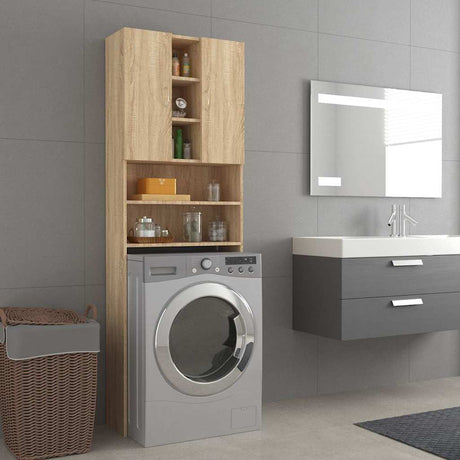 Vidaxl Washing Machine Cabinet 64x25.5x190 cm Sonoma Oak -farvet