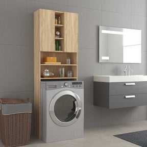 Vidaxl Washing Machine Cabinet 64x25.5x190 cm Sonoma Oak -farvet