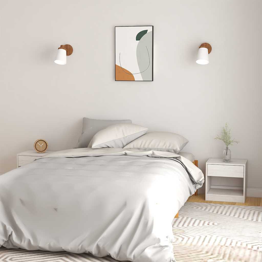 Vidaxl nachtkastjes 2 st 40x31x40 cm massief grenenhout wit