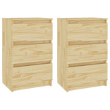 Vidaxl nachtkastjes 2 st 40x29,5x64 cm massief grenenhout