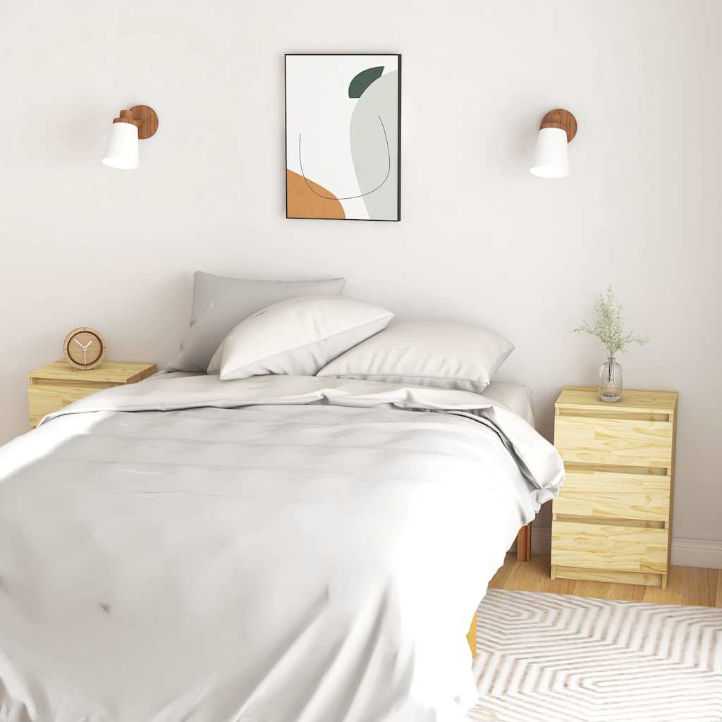 Vidaxl nachtkastjes 2 st 40x29,5x64 cm massief grenenhout