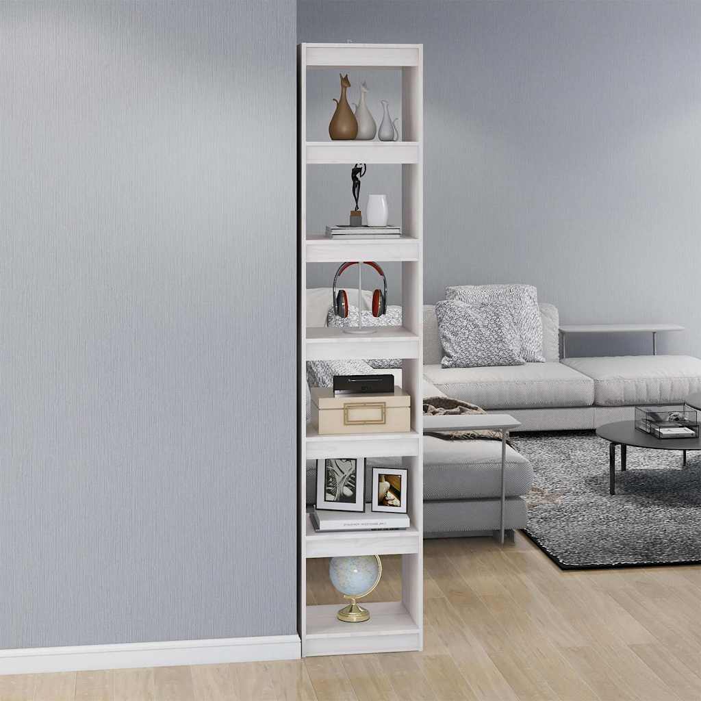 Vidaxl boekenkast kamerscherm 40x30x199 cm massief grenenhout wit